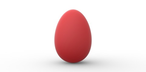 red 3d easter egg white background