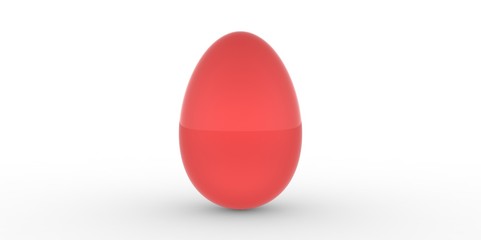 red 3d easter egg white background