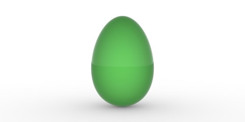 green 3d easter egg white background