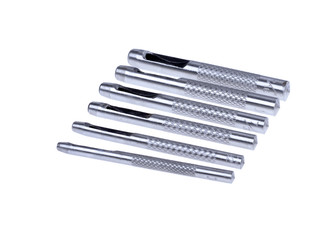 Metal metal punch, isolated white background ,Close-up