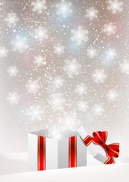 Abstract Christmas background with shiny snowflakes