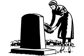 Woman Putting Flowers