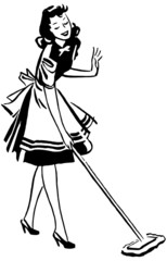 Woman Mopping Floor