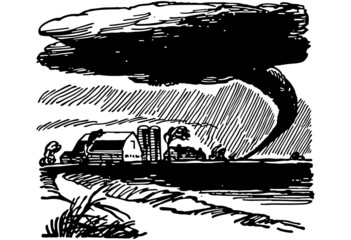 Tornado Approaching Farm