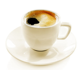 Cup of coffee isolated on white