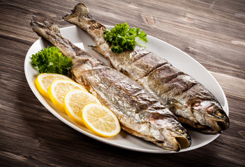 Fish dish - fried fish fillet with vegetables