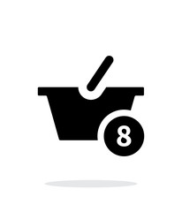 Basket with number simple icon on white background.
