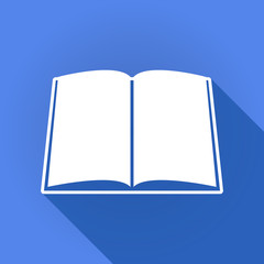 Long shadow icon with a book