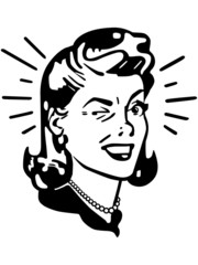 Retro Woman Winking