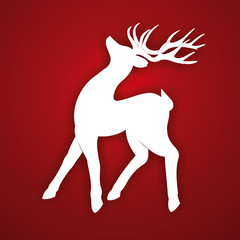 Christmas Rentier Hintergrund rot