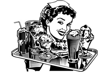 Retro Diner Waitress