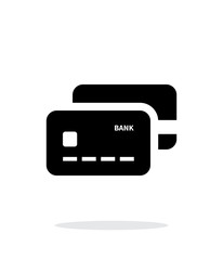 Bank credit cards icon on white background.