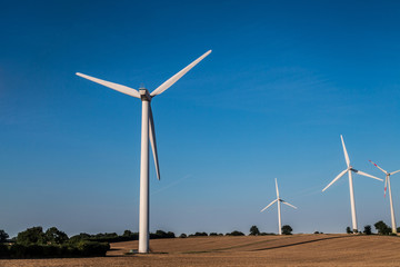 Wind turbines generating electricity