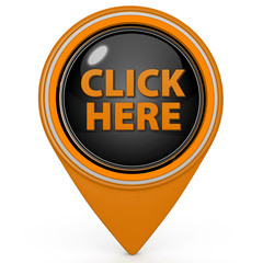 Click here pointer icon on white background