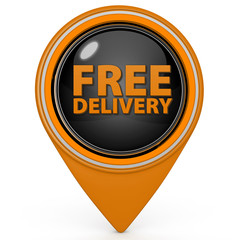 Free delivery pointer icon on white background