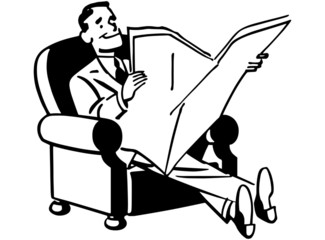 Man Relaxing With Newspaper