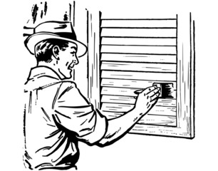 Man Painting Shutters