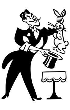 Magician Pulling Rabbit From Hat