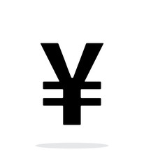 Chinese yuan icon on white background.