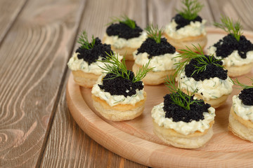 Canape with caviar