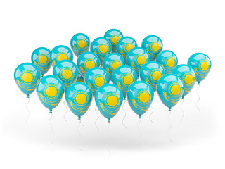 Balloons with flag of kazakhstan