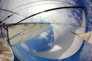 Photo sur Plexiglas Naviguer fond de voyage - voiles pleines de vent