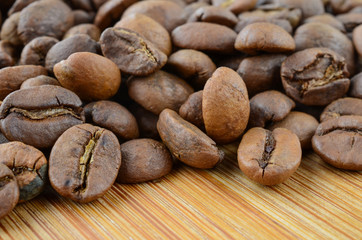 Coffee beans close up