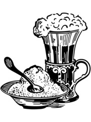 Ice Cream Sundae And Malt