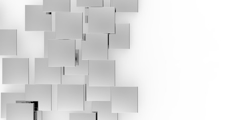 3D  gray plane Cubes