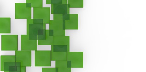 3D green plane Cubes