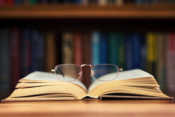 Glasses on a book