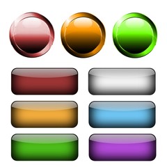 Verschiedene Glasbuttons