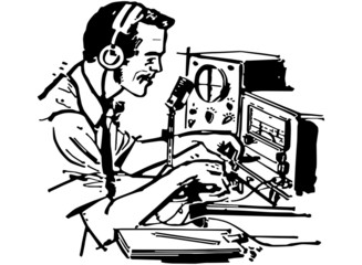 Ham Radio Operator © RetroClipArt