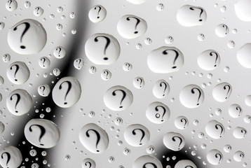 water drops with question mark
