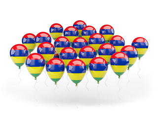 Balloons with flag of mauritius
