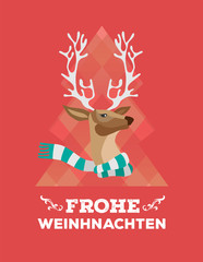 Festive reindeer with message vector