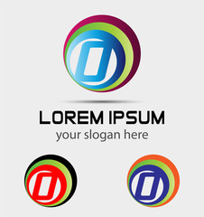 Letter O logo symbol elements