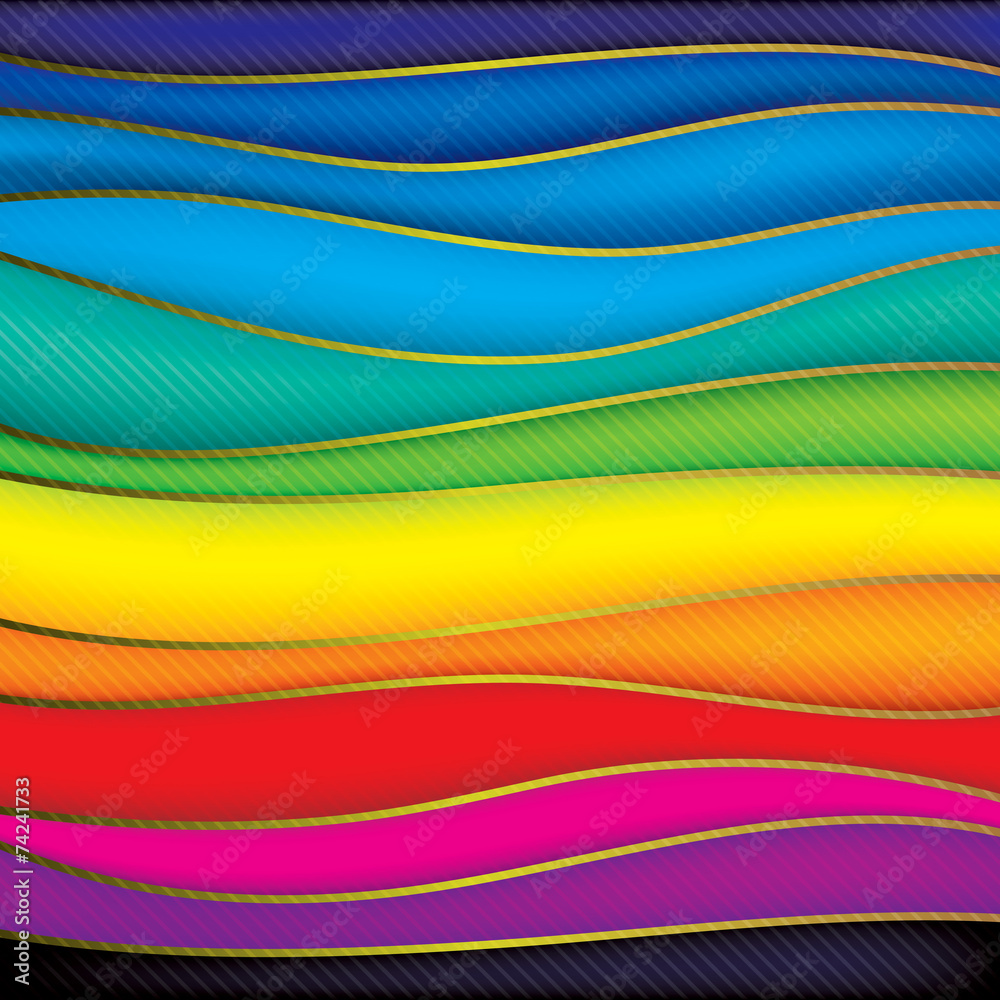 Aufkleber abstract colorful waves design background.