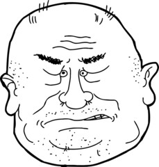 Outline of Man Sneering
