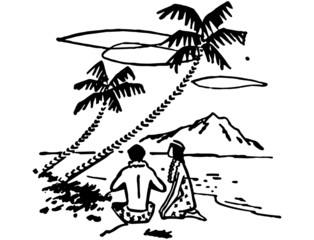 Couple Under Palm Trees