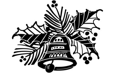 Christmas Bell With Holly