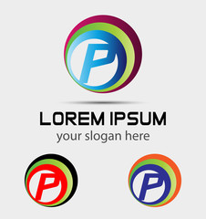 Sign letter P Letter, P logo
