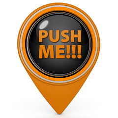 Push me pointer icon on white background