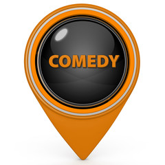 Comedy pointer icon on white background