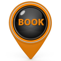 Book pointer icon on white background