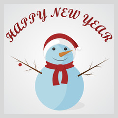 Cute Snowman. Happy New Year