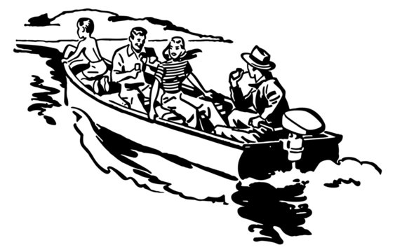 Pontoon Boat clip art preview