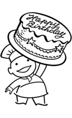 Baker With Birthday Cake