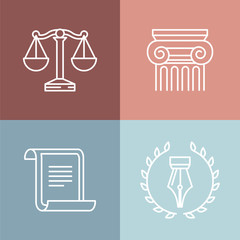 Vector set of juridical and legal logos