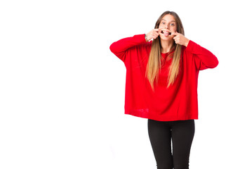  young cool girl joking